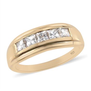 LUSTRO STELLA Hergestellt mit ZIRKONIA Ring 925 Silber 585 Vergoldet (Gr&ouml;&szlig;e 21.00) ca. 2,18 ct