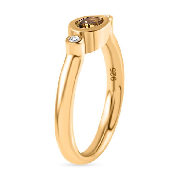 AA natürlicher goldener Tansanit und Zirkon Ring- 0,47 ct. image number 5