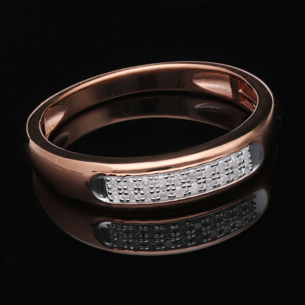 Diamant Ring in Silber mit Ros&eacute;gold Vermeil - 0,10 ct. image number 2