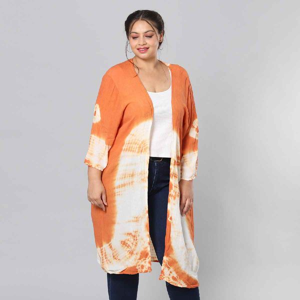 Einzigartiger Glocken&auml;rmel Kimono, Einheitsgr&ouml;&szlig;e, Orange image number 4