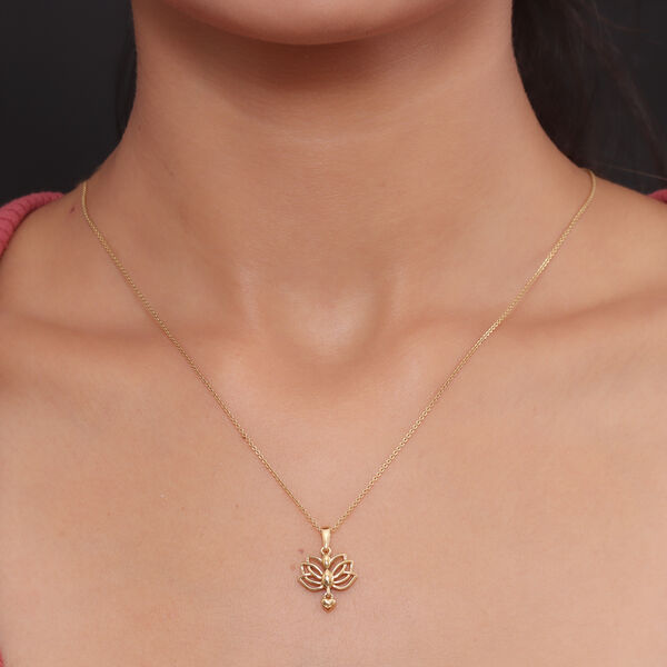 Lotusblume Yoga Herz Anh&auml;nger 925 Silber vergoldet image number 3