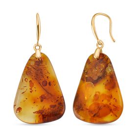 D'Joy Natürliche baltische Bernstein Ohrringe 925 Silber vergoldet ca. 12.00 ct