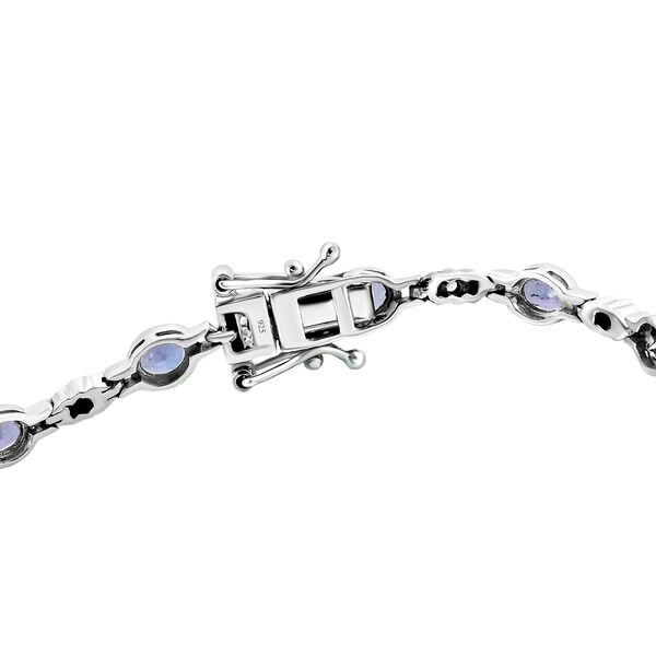 Tansanit und wei&szlig;es Zirkon-Armband, ca. 19 cm, 925 Silber platiniert ca. 2,11 ct image number 4