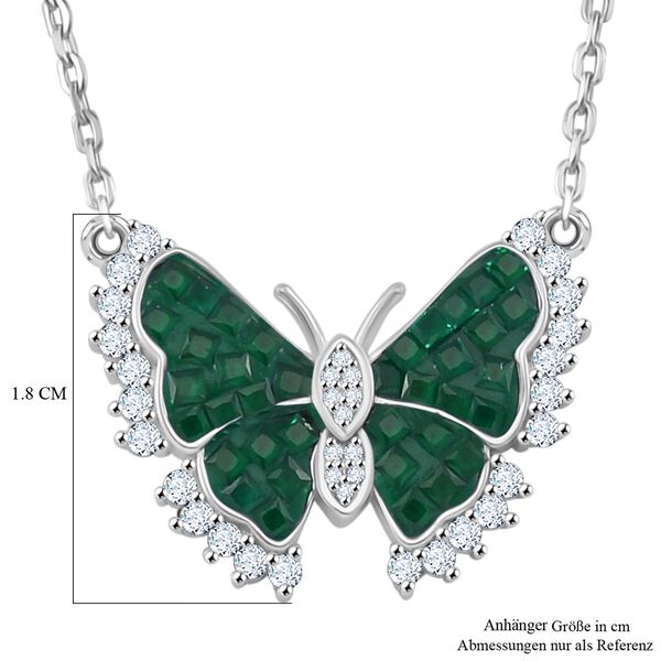 Grüne und weiße Zirkonia Halskette, 45cm image number 7