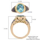 Pfau Triplett Quarz Ring 925 Silber 585 Vergoldet image number 6