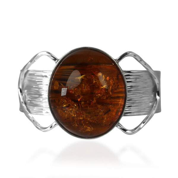 Nat&uuml;rlicher Baltischer Bernstein Armreif ca. 19 cm 925 Silber