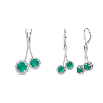 D'Joy Smaragd Triplett Quarz und Zirkon Ohrringe und Anh&auml;nger