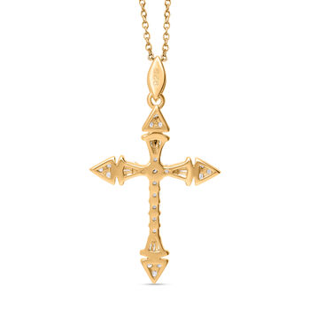 Diamant Anh&auml;nger, 925 Silber mit Gelbgold Vermeil - 0,51 ct.