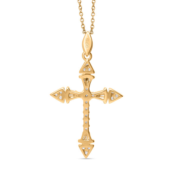 Diamant Anhänger, 925 Silber mit Gelbgold Vermeil - 0,51 ct. image number 3