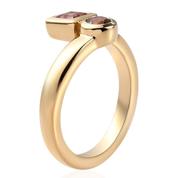 Rosa Turmalin Bypass Ring 925 Silber vergoldet  ca. 0,60 ct image number 5