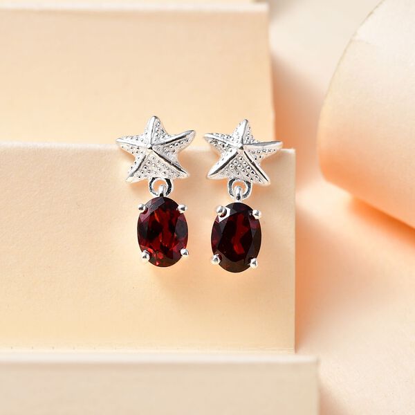 Rote Granat-Ohrringe - 1,99 ct. image number 2