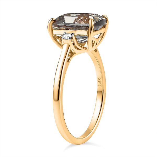 AAA Turkizit, Weißer Diamant Ring 585 Gold (Größe 17.00) ca. 3,60 ct image number 3