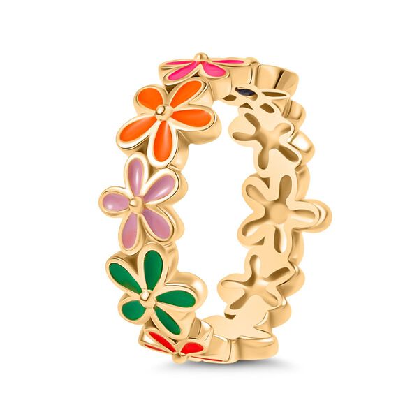 GP Italian Garden Kollektion- Floraler, emaillierter Kanchanaburi blauer Saphir Ring image number 6