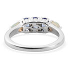 Tansanit und natürlicher, äthiopischer Opal-Ring, 925 Silber platiniert  ca. 0,86 ct image number 5