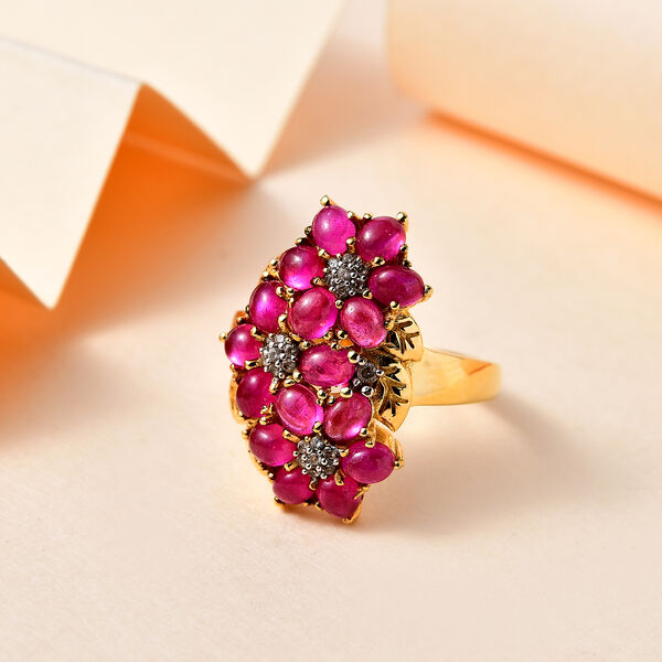 AA Afrikanischer Rubin und Zirkon-Ring - 4,45 ct. image number 2