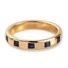 Kanchanaburi Blauer Saphir Band Ring 925 Silber Gelbgold Vermeil (Größe 18.00) ca. 0,40 ct image number 0