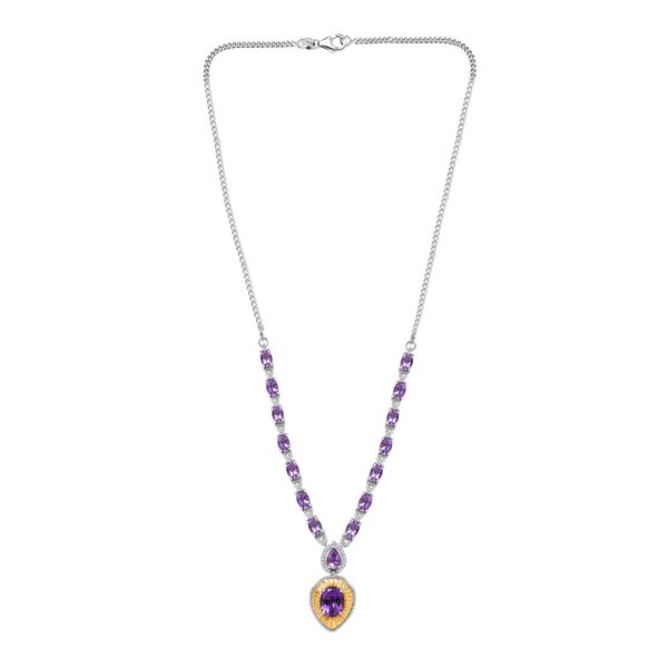 AA Marokkanische Amethyst und Zirkon-Halskette, 45 cm - 9,13 ct. image number 4