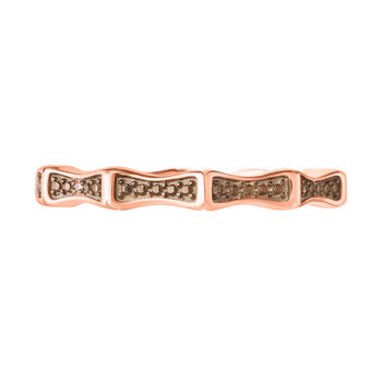 Nat&uuml;rlicher Champagner Diamant P3 Ring, 925 Silber Ros&eacute;gold Vermeil, (Gr&ouml;&szlig;e 18.00)