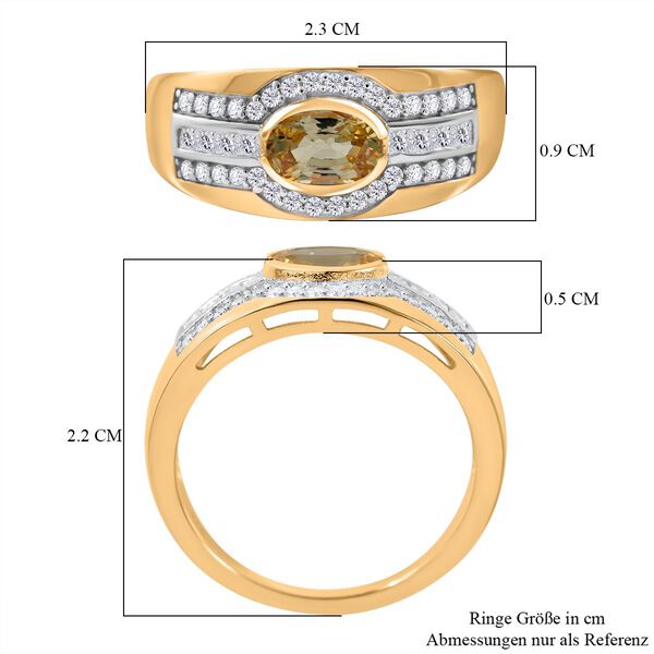 AAA Ceylon gelber Saphir und Moissanit-Ring - 1,40 ct. image number 4