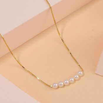 Wei&szlig;e Muschelkernperle Halskette, 40.5 cm - 3,72 ct,