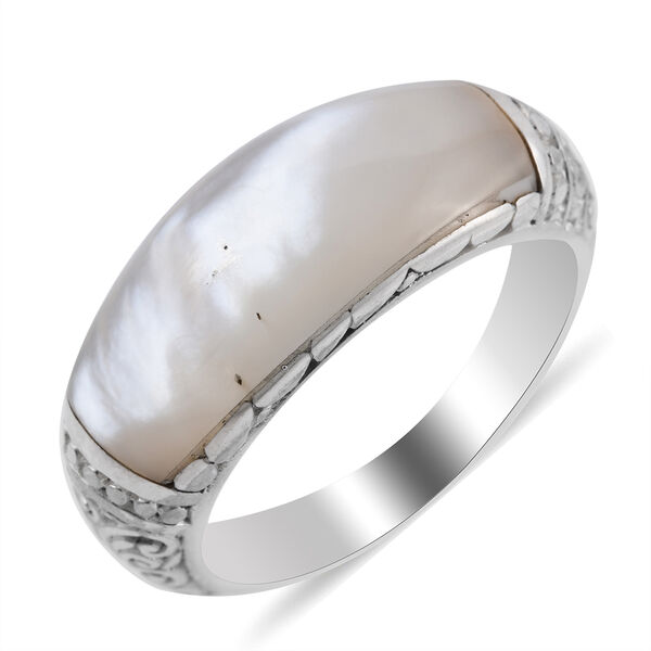 Royal Bali Kollektion - Perlmutt Ring 925 Silber