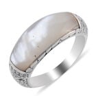 Royal Bali Kollektion - Perlmutt Ring 925 Silber image number 0