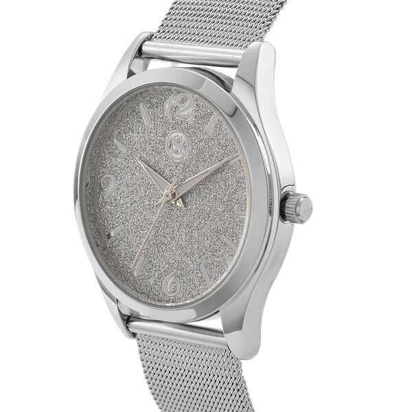 STRADA Stardust Zifferblattuhr mit japanischem Uhrwerk und silberfarbenem 316L Edelstahl -Mesh-Armband image number 3