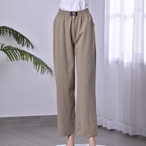 Strickhose für Damen mit Metallketten, Einheitsgröße, Beige image number 0