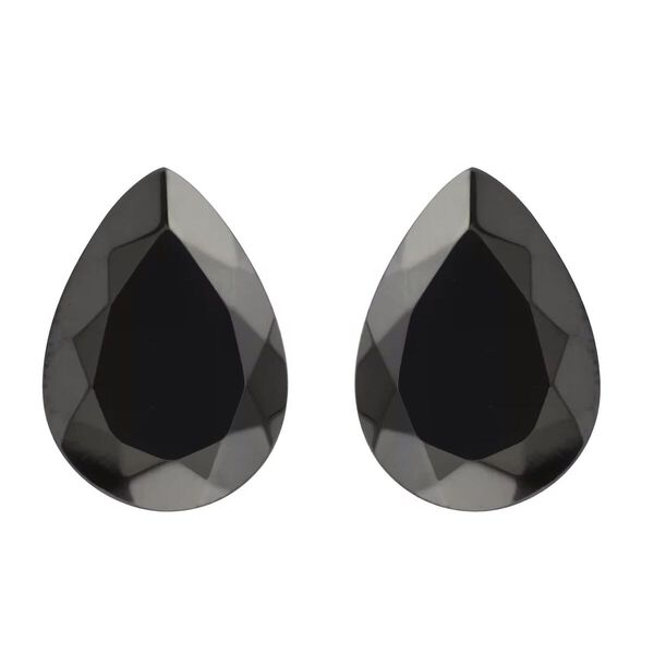 2er-Set AAAA Shungit ungefasste Edelsteine, Tropfen- und Facettenschliff - 6,75 ct.