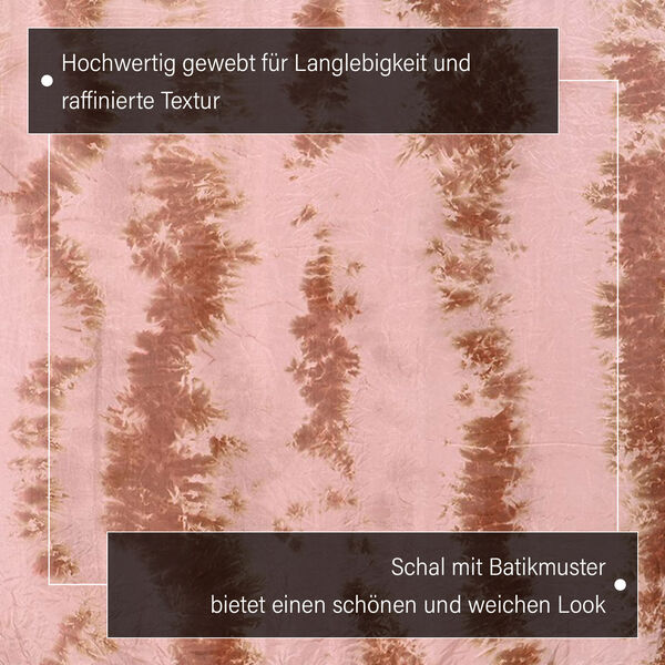 LA MAREY - 100% Maulbeeren-Seidenschal, Chiffon, 110x180cm, Lila und braun image number 2