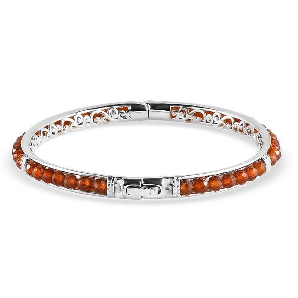 Hessonit Granat-Armreif, 20 cm, Messing platiniert ca. 26,46 ct image number 4