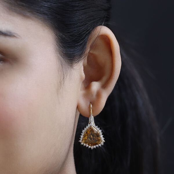 AA Citrin und Zirkon Ohrringe - 17,27 ct. image number 3