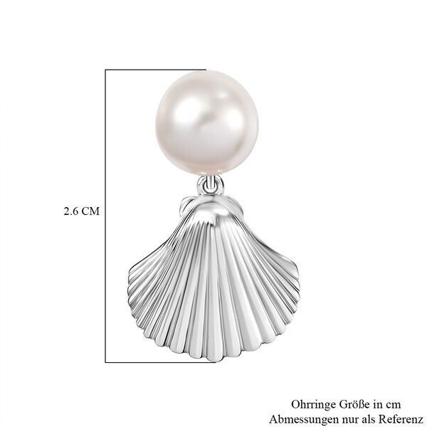 EVER TRUE S&uuml;&szlig;wasser Perle (8-10 mm) Ohrringe Nickelfreies Messing, Silberfarben image number 6