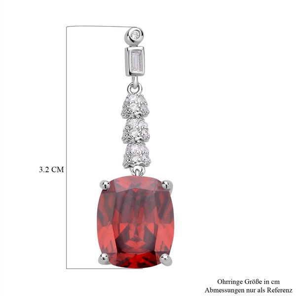 Rote Zirkonia Ohrringe, Edelstahl ca. 18,47 ct image number 5
