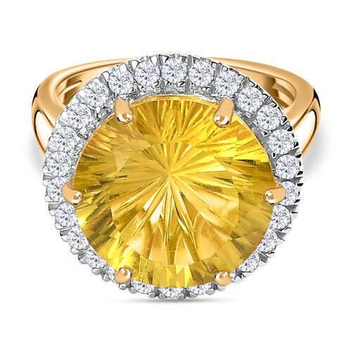 AAA Ouro Verde Quarz und Zirkon Ring - 9,58 ct. image number 0