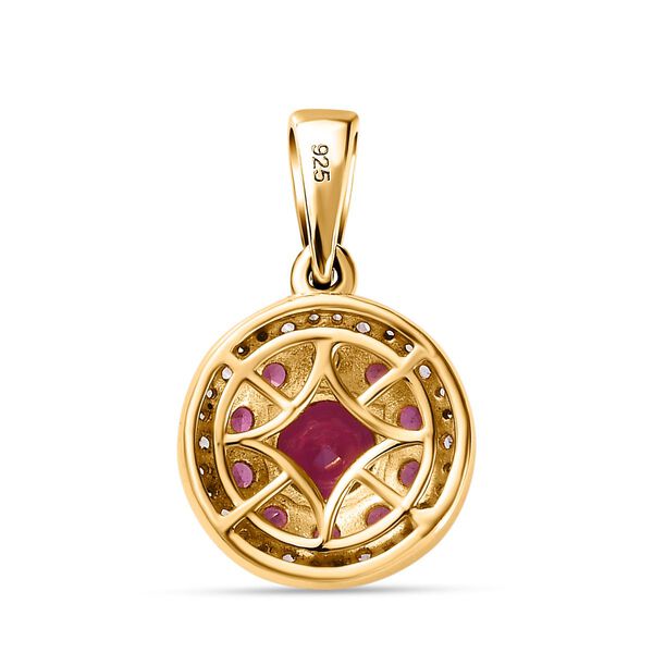 Rhodolith Granat Anh&auml;nger 925 Silber Gelbgold Vermeil ca. 2,22 ct. image number 5