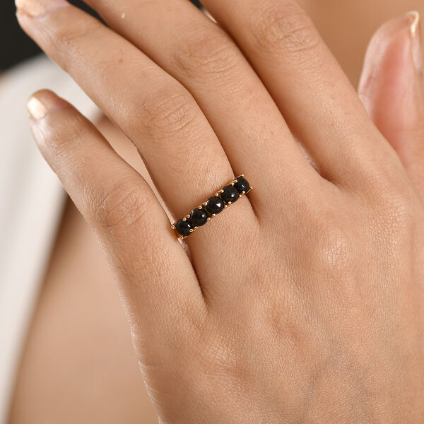 EverTrue AA schwarzer Glasachat Ring - 1,25 ct. image number 2