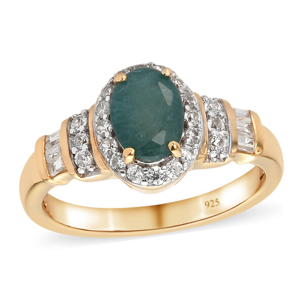 Grandidierit und Zirkon Ring 925 Silber vergoldet  ca. 1,21 ct image number 4