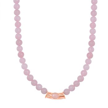 Rosenquarz Halskette ca. 45 cm ros&eacute;vergoldet ca. 330.00 ct