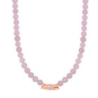 Rosenquarz Halskette ca. 45 cm rosévergoldet ca. 330.00 ct