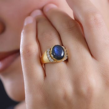 Labradorit und Zirkon Ring - 6,22 ct.