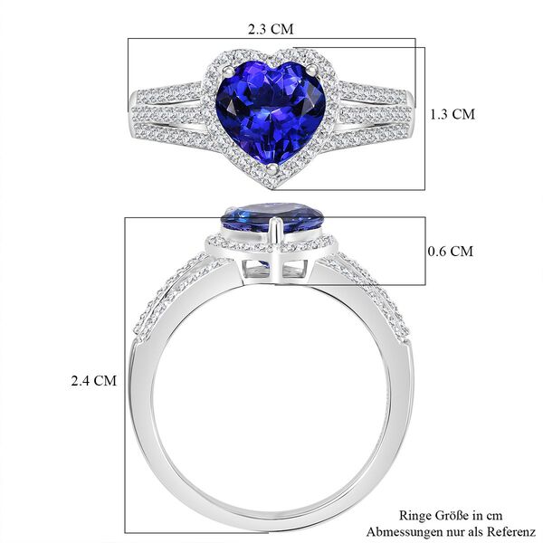 RHAPSODY AAAA Tansanit und VS Diamant Ring in 950 Platin - 2,44 ct. image number 7