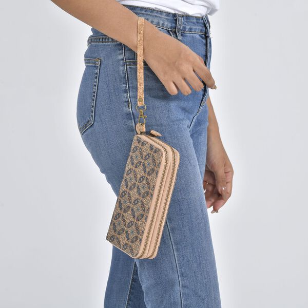 Brieftasche aus Naturkork mit doppelten Fächern und RFID Schutz, 19x10x4 cm, Kaleidoskop image number 3