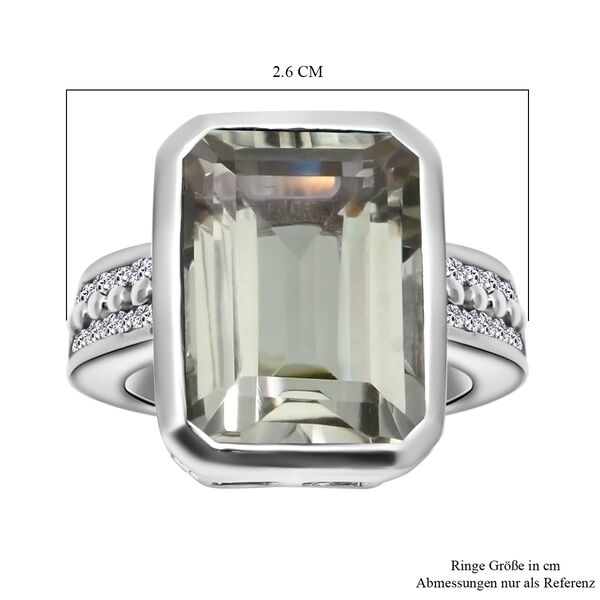 Prasiolith und Zirkon-Ring, 925 Silber platiniert  ca. 7,28 ct image number 5