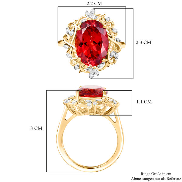 D'Joy Labor Padparadscha Saphir und Zirkon Ring - 8,43 ct. image number 7