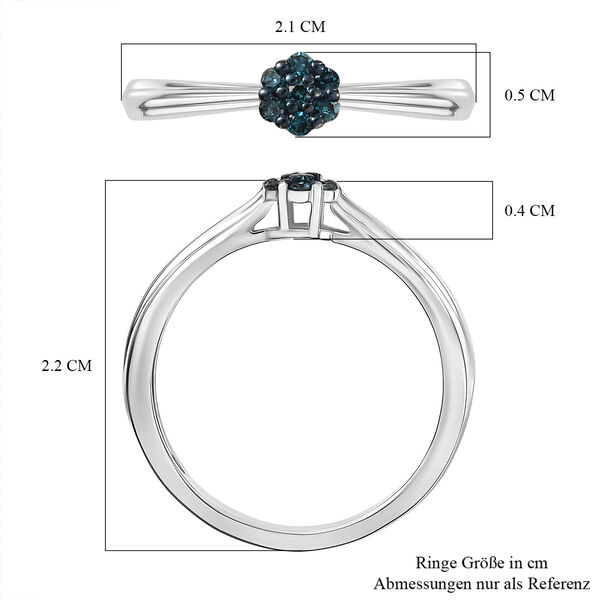CULLINAN-MINE - Blauer Diamant Ring 925 Silber rhodiniert (Gr&ouml;&szlig;e 18.00) ca. 0.10 ct image number 7