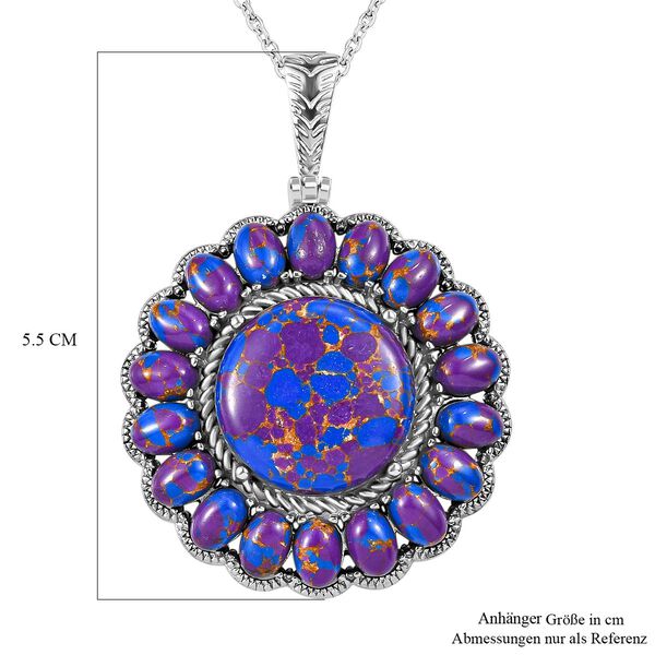 Lila T&uuml;rkis Anh&auml;nger mit 50cm Kette - 32,62 ct. image number 7