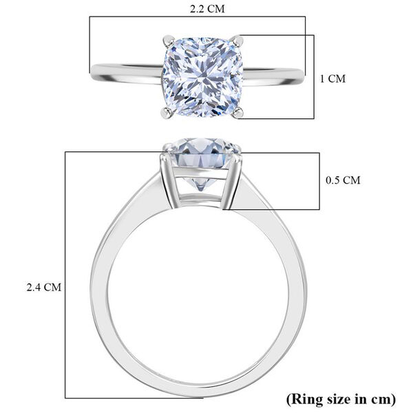 LUXURIANT SGL zertifizierter VS-GH Labor Kissenschliff Diamant Ring - 1 ct. image number 4