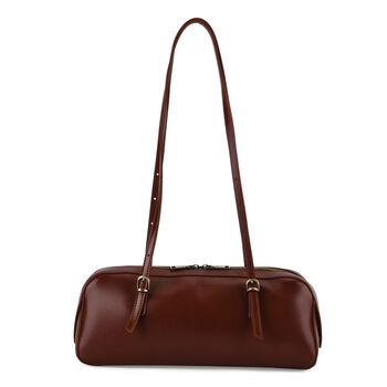 Leder Schultertasche mit Rei&szlig;verschlussfach und Innenf&auml;chern 33 x 12 x 13 cm Bordeaux