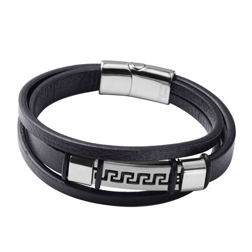Herrenarmband aus Mikrofaser-Leder - 21,5 cm image number 0